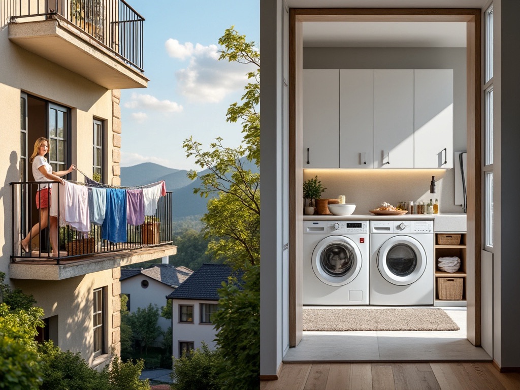 バルコニー、ランドリースペース等、各洗濯乾燥方法のメリットデメリットについて